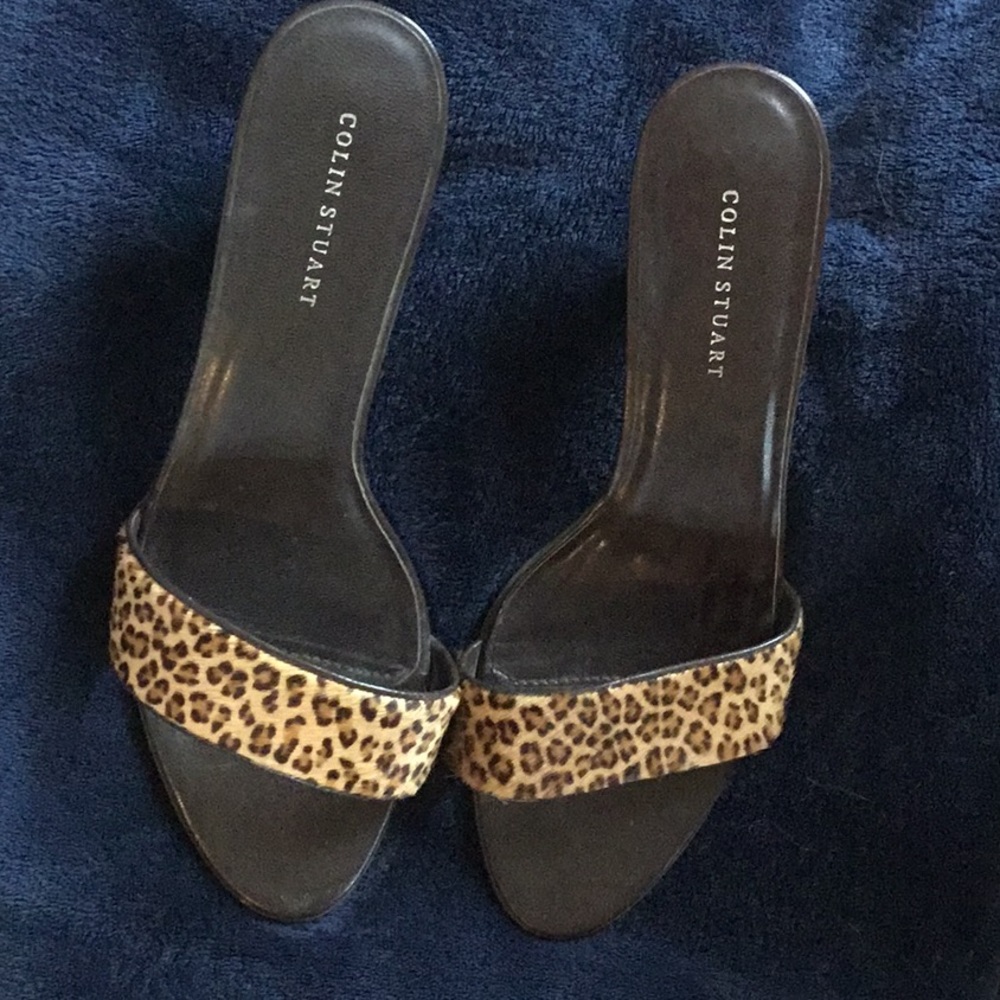 Colin Stuart leopard slide shoes